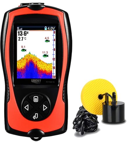 LUCKYLAKER Portable Fish Finder Transducer Sonar Sensor 147 Feet